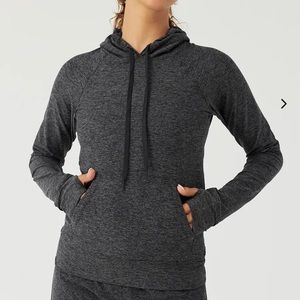 Outdoor Voices Cloud Knit Hoodie in Charcoal